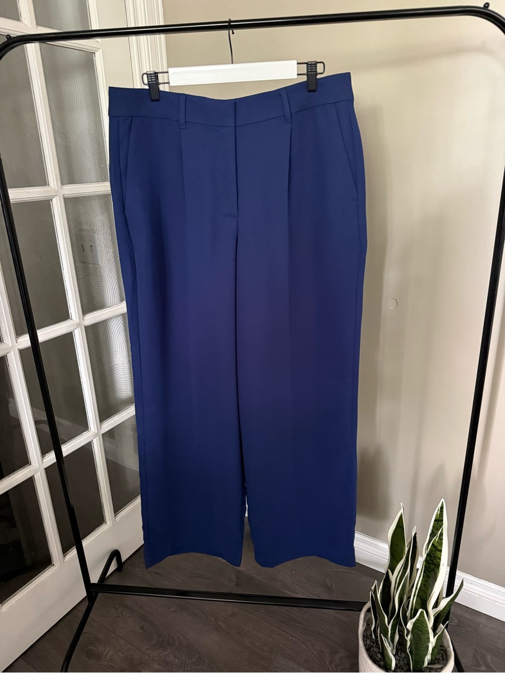 Banana Republic Blue High-Rise Wide-Leg Trousers (14)